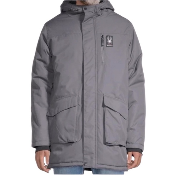 NWT Spyder Parka Mid Length with Hood Fleece Lined Large Pockets - Picture 1 of 16
